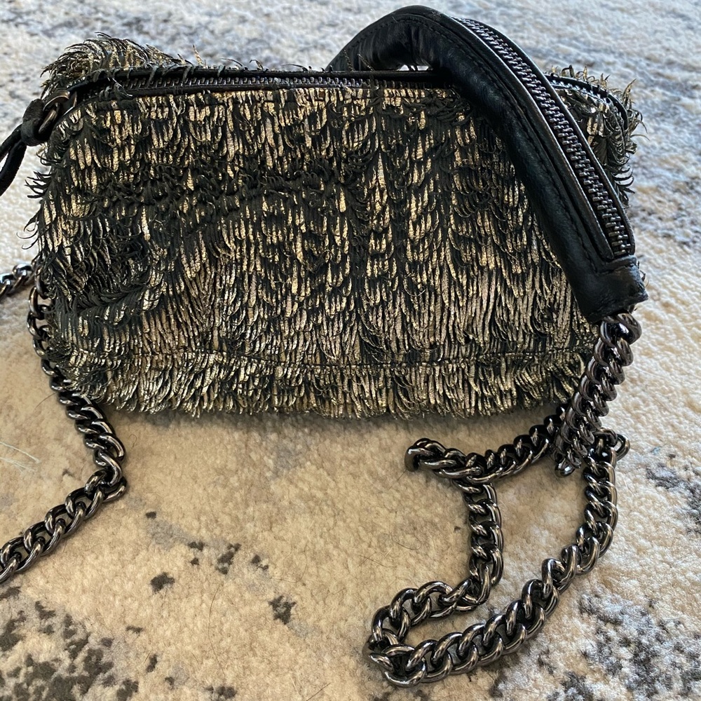 HENDRI BENDEL unique fringe leather crossbody bag